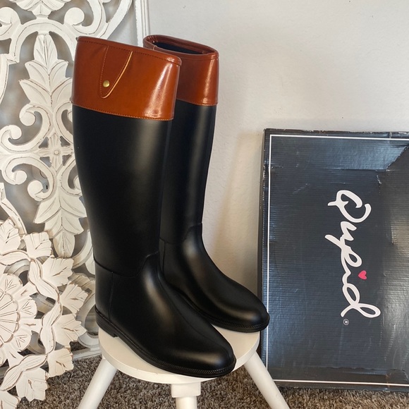 QUPID Women's RAIN BOOT - Black BRAND NEW IN BOX - Picture 12 of 15